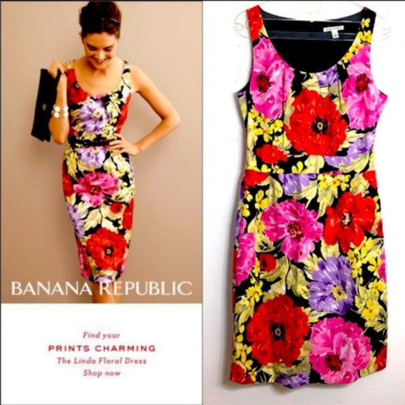 Banana Republic Dresses & Skirts - Banana Repulic Linen blend Floral Dress